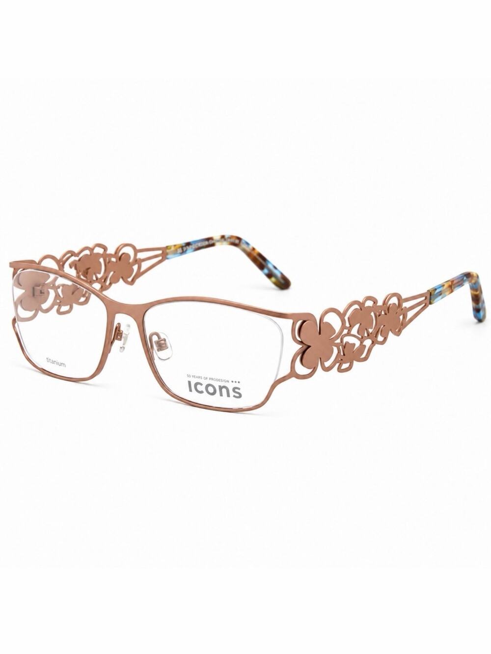 NEW!!! PRODESIGN Iris 3 5021 Women's Floral Frame Eyeglasses Matte Brown
